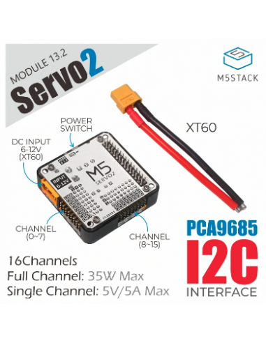 M5STACK SERVO2 Module 16 Channels - 13.2 (PCA9685)