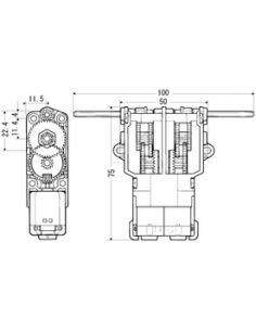 TWIN-Moteur - double Boîte de vitesses d'essieu à manivelle 3 vitesses (Arduino Raspi Micro:Bit)