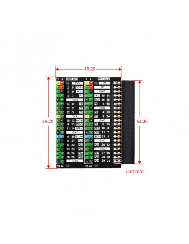 Dual GPIO expansion board for Raspberry Pi 400/2/3/4 zero