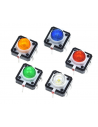 5 Bouton-poussoir Tactile, LED, 12x12x7.3mm, rouge, vert, bleu, jaune, blanc.