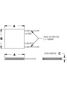 Peltier Module TEC1-12706 (0-16.4v, 0-6.4 A, 40x40x3.8mm)
