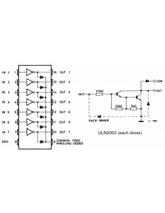 ULN2003 (DIP16 7-channels Darlington Transistor Array)