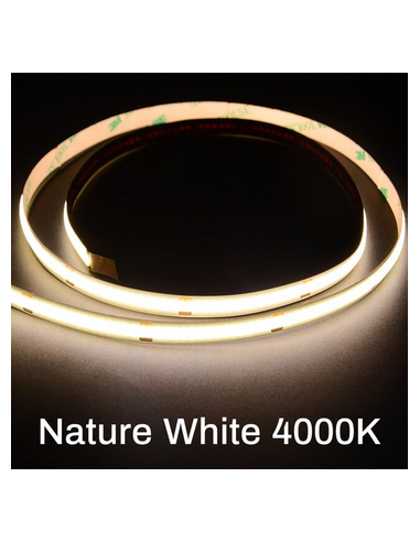 24V 0.5M Bande lumineuse LED COB, Flexible, haute densité, 8mm,  dc 24V, 4000K