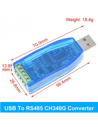 USB RS485 Raspberry Pi UART- Interface USB RS485, CH340G 5P