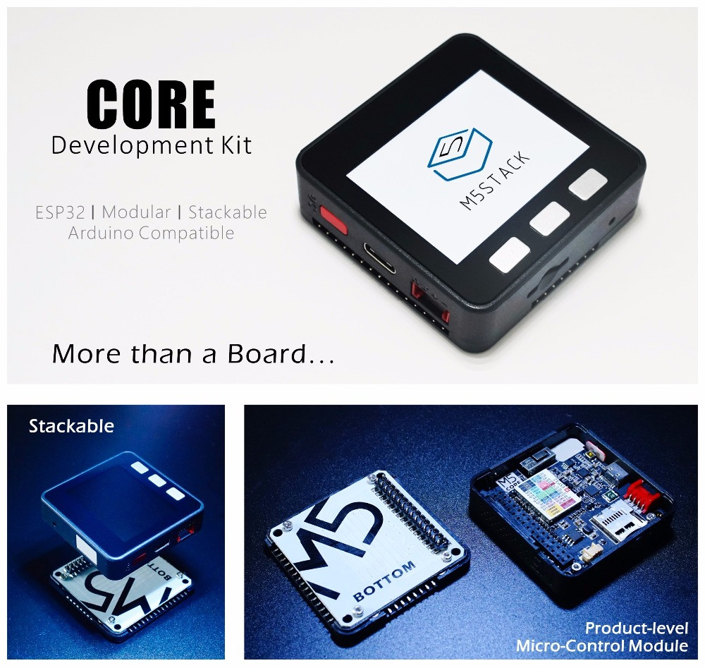 CORE ESP32 Development kit: More than a board. Stackable, product level